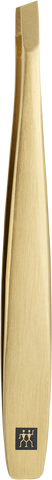 Schräge Pinzette, gold mattiert