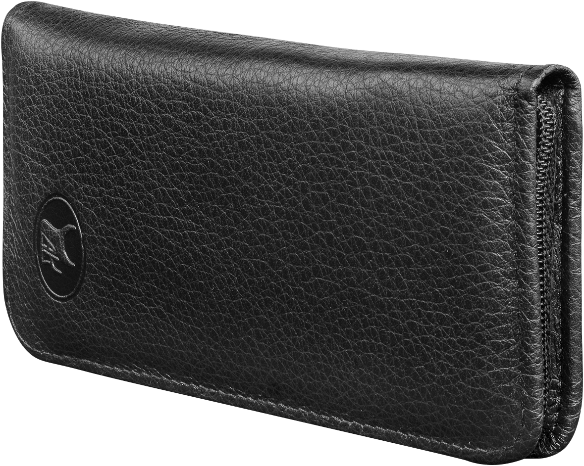 Frontalansicht eines ZWILLING Premium Sets 5tlg. in schwarz mit den meistgenutzten Pflegeinstrumenten aus rostfreiem Edelstahl.