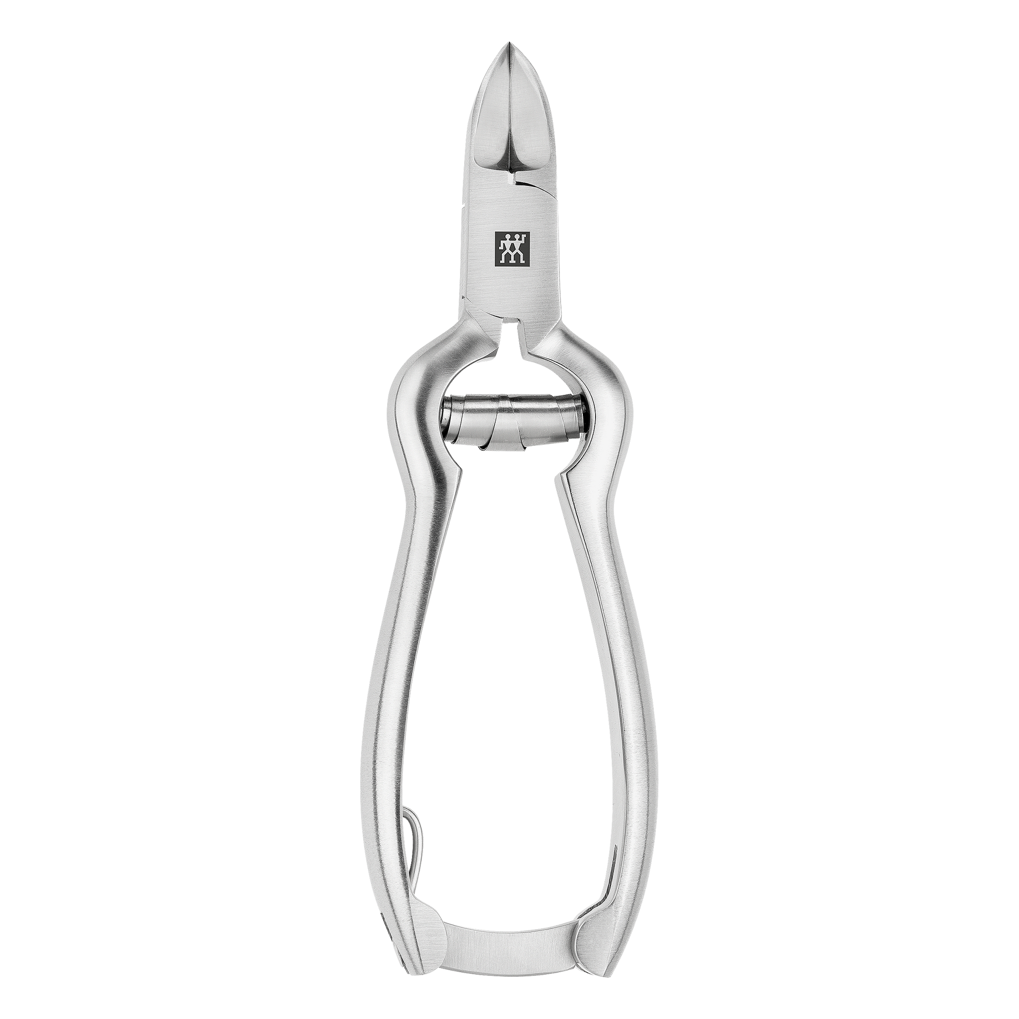 Geschlossene ZWILLING Premium Nagelzange mit Pufferfeder aus rostfreiem Edelstahl, mattiert mit besonders scharfen Schneiden.