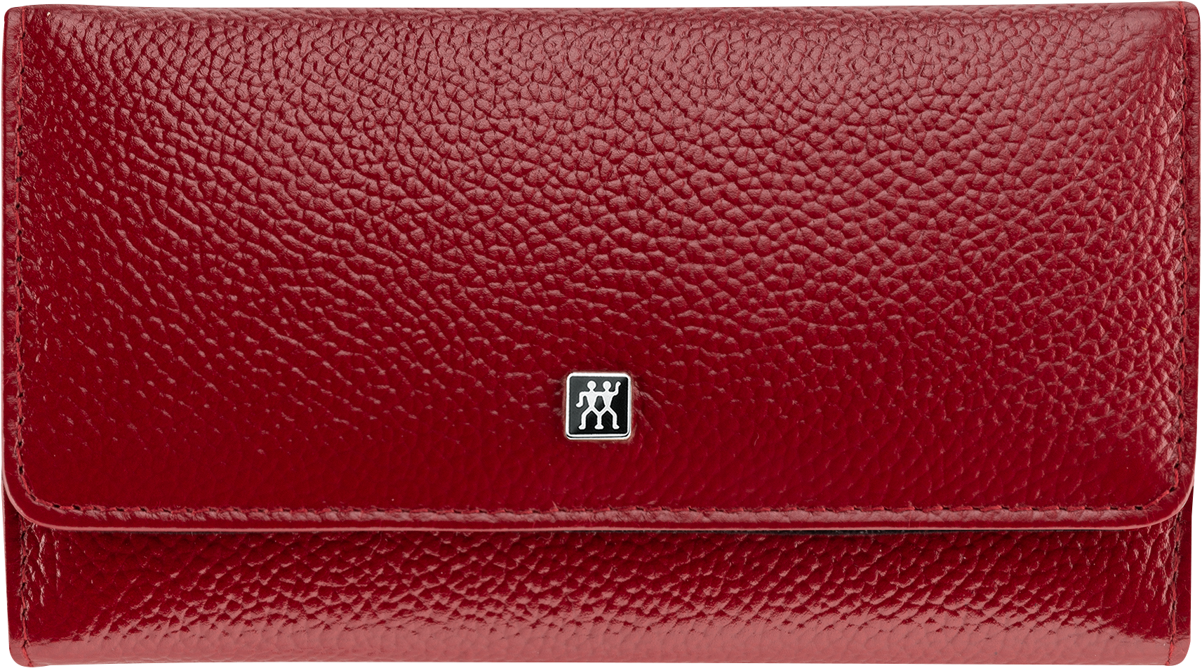 Frontalansicht eines ZWILLING Premium Maniküre Sets 5tlg. in rot mit den meistgenutzten Pflegeinstrumenten.