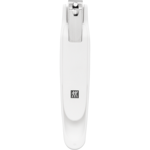 ZWILLING Premium Fußnagelknipser in weiß mit scharfer, gerader Schneide und ergonomisch geformten Nagelfang.