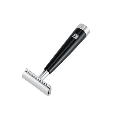 Seitenansicht des ZWILLING 
Classic Rasierhobels in schwarz mit hochwertigem Edelharz-Griff.
