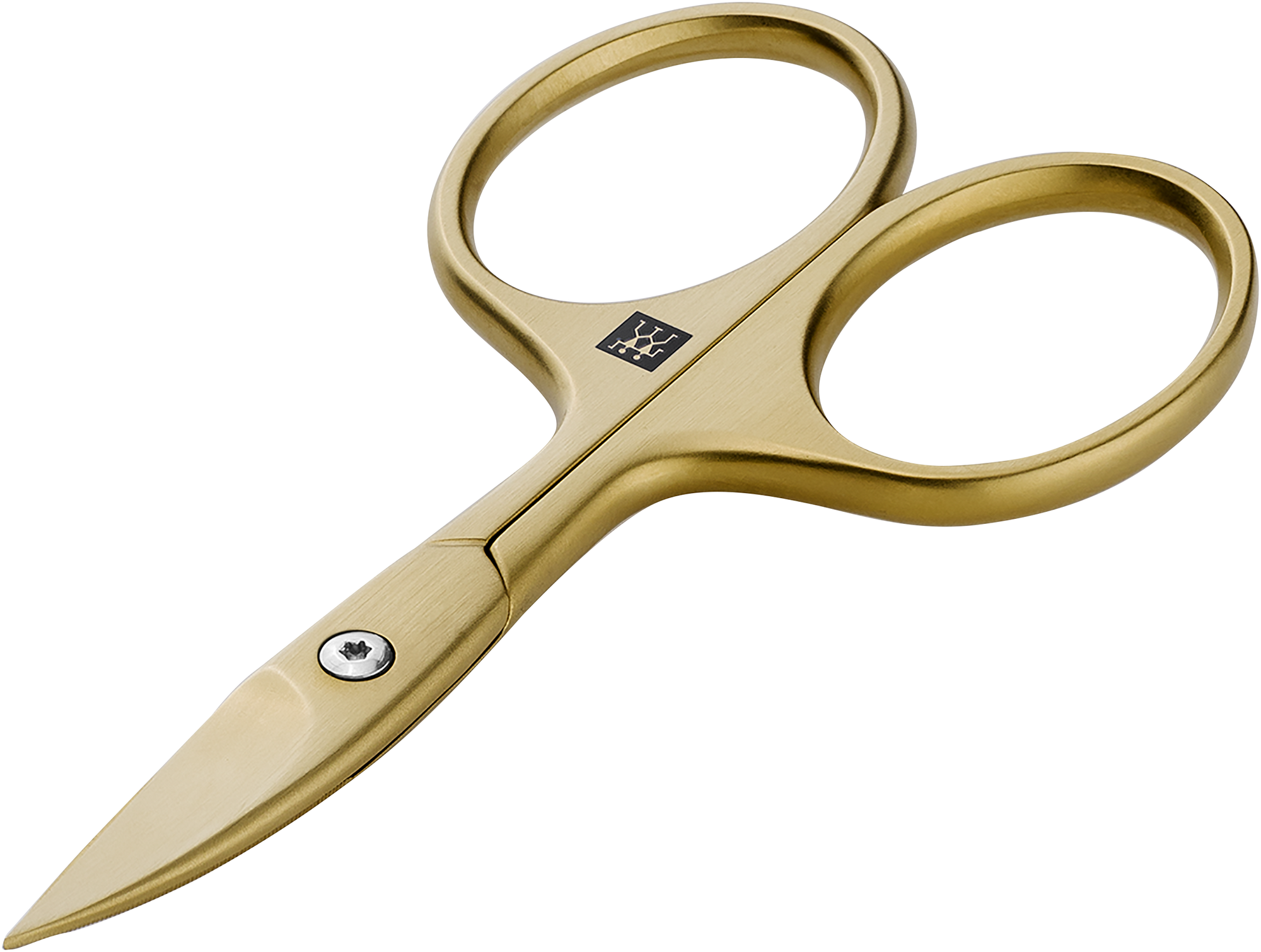 Queransicht einer ZWILLING Premium Nagelschere in Gold mit scharfen, präzisen Klingen und ergonomischen Griffen.