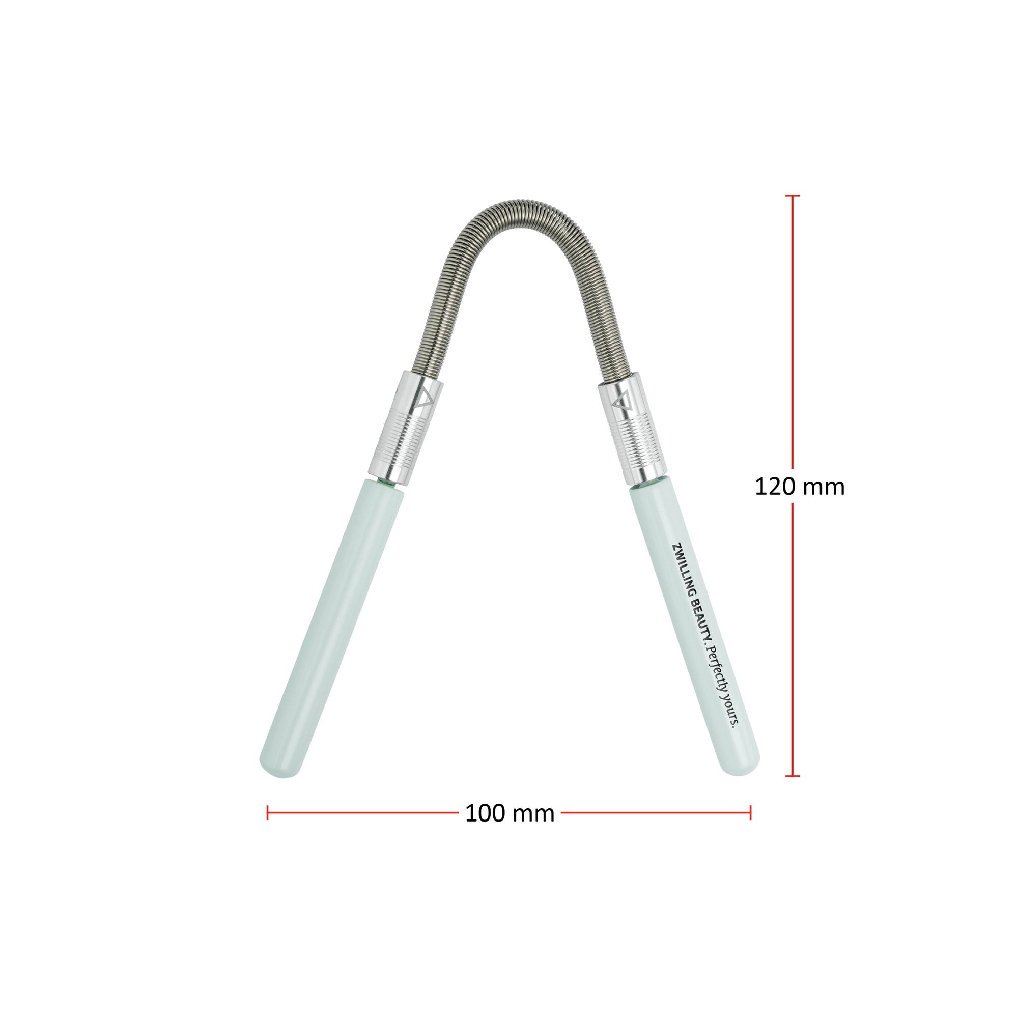 Größenangaben eines ZWILLING Premium Gesichtshaarentferners. Gesamtlänge beträgt 120mm.