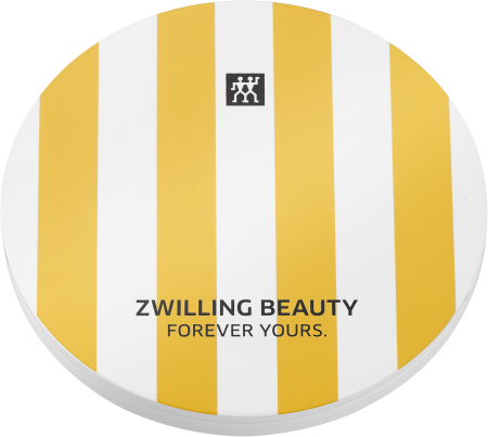 Makeup Spiegel, weiß gelb gestreift