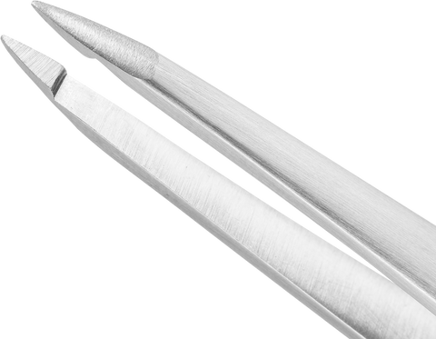 Queransicht der ZWILLING Premium spitze Pinzette aus rostfreiem Edelstahl mit handgeschliffenen, angerauten Spitzen.