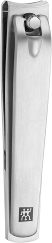 ZWILLING Premium Nagelknipser aus rostfreiem Edelstahl mit gebogener Schneide.