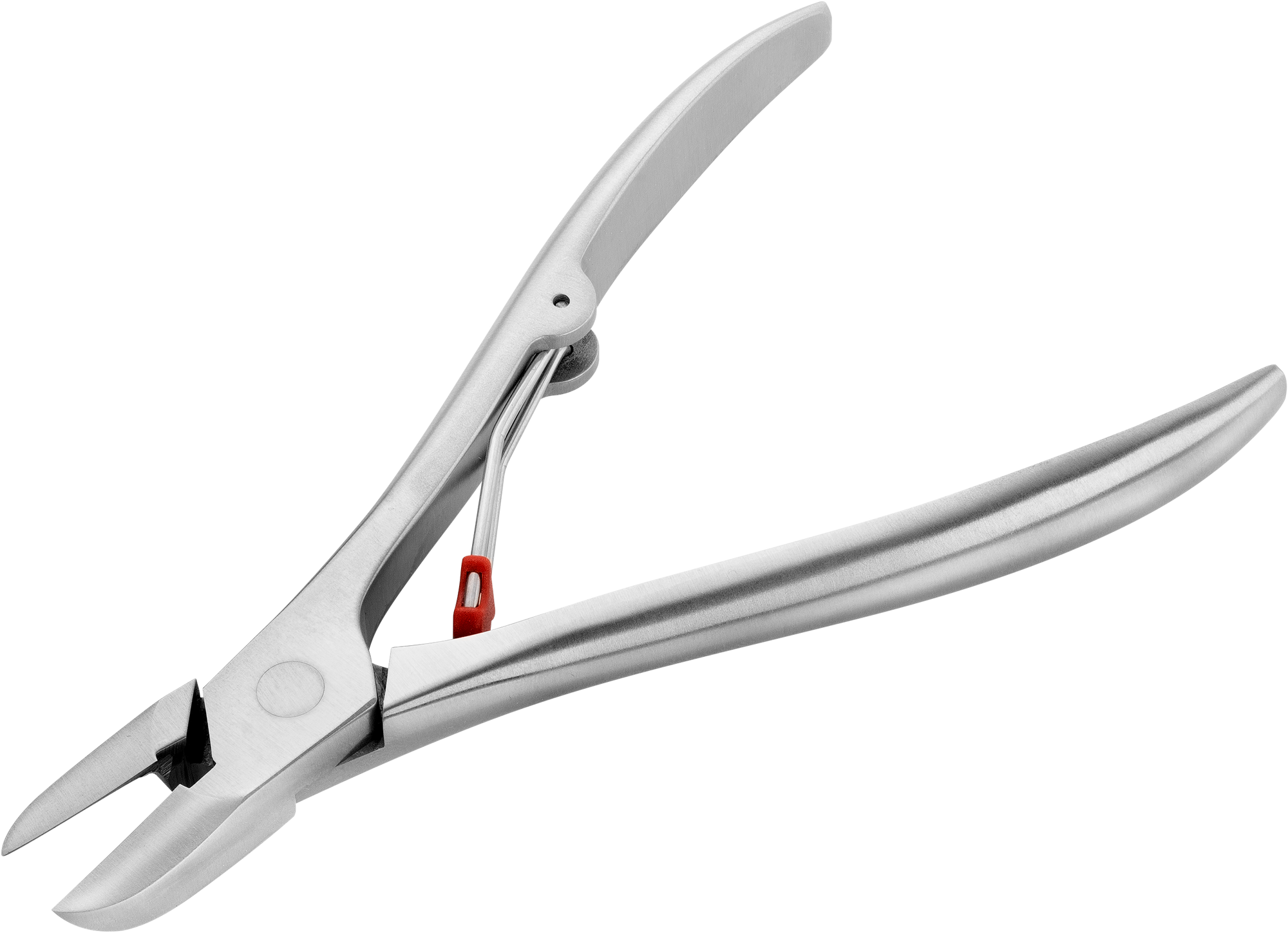 Queransicht einer ZWILLING Premium Nagelzange aus rostfreiem Edelstahl mit besonders scharfen Schneiden.