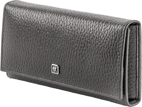 Frontalansicht eines ZWILLING Classic Sets 5tlg. in anthrazit mit den meistgenutzten Pflegeinstrumenten aus rostfreiem Edelstahl.