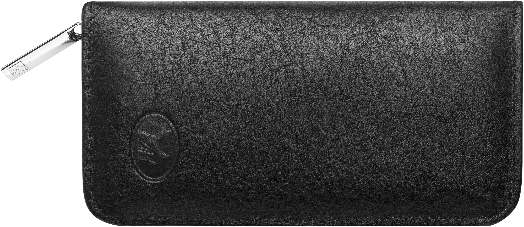 Frontalansicht eines ZWILLING Premium Sets 5tlg. in schwarz mit den meistgenutzten Pflegeinstrumenten aus rostfreiem Edelstahl.