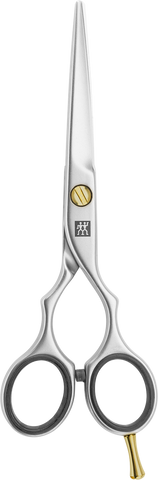 ZWILLING Premium Haarschere aus rostfreiem Edelstahl mit Mikrozahnung für präzisen Schnitt.