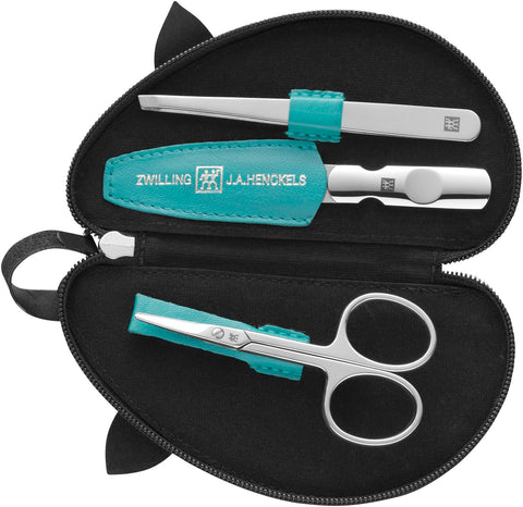 Classic Kinder Maniküre Set 3-tlg. Echtleder, blau