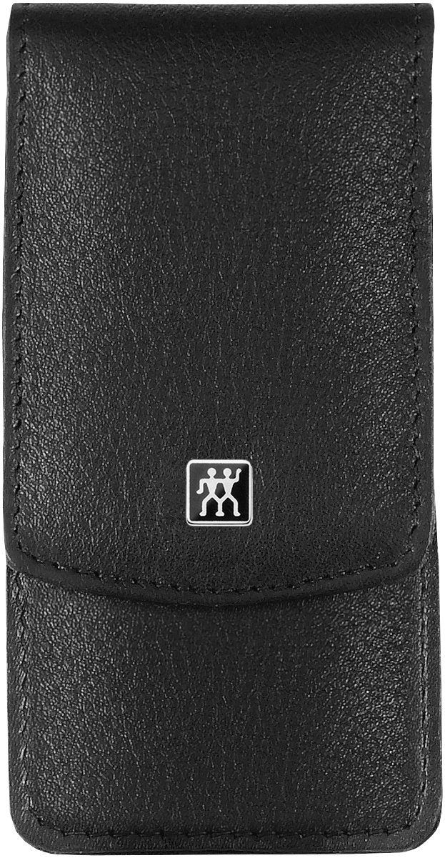 Frontalansicht eines ZWILLING Classic Sets 3tlg. in schwarz mit essentiellen Pflegeinstrumenten aus rostfreiem Edelstahl.