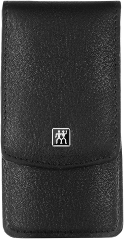 Frontalansicht eines ZWILLING Classic Sets 3tlg. in schwarz mit essentiellen Pflegeinstrumenten aus rostfreiem Edelstahl.