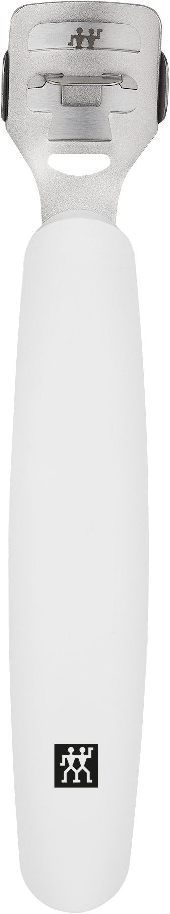ZWILLING Premium Hornhauthobel in weiß mit scharfer, auswechselbarer Klinge und integrierter Reinigungsbürste.