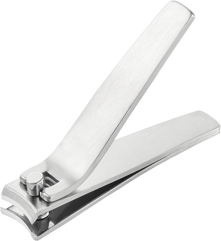 Queransicht eines ZWILLING Premium Nagelknipsers aus rostfreiem Edelstahl mit gebogener Schneide.