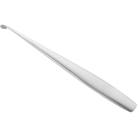 Queransicht der Rückseite des ZWILLING Premium Nagelhautmessers aus rostfreiem Edelstahl mit V-förmiger Spitze.