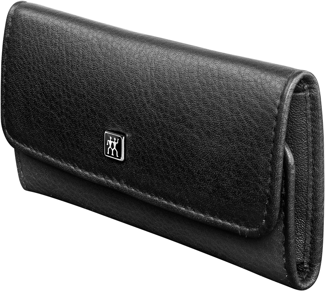 Frontalansicht eines ZWILLING Premium Sets 4tlg. in schwarz mit essentiellen Pflegeinstrumenten aus rostfreiem Edelstahl.