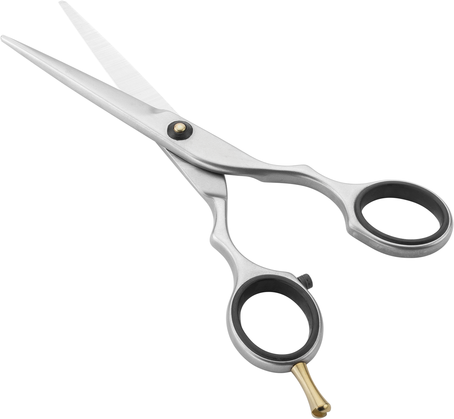 Queransicht einer ZWILLING Premium Haarschere aus rostfreiem Edelstahl mit Mikrozahnung für präzisen Schnitt.
