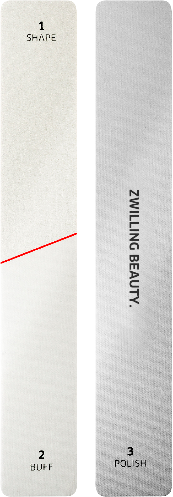 ZWILLING Premium Polierfeile mit drei unterschiedlich feinen Seiten zum Formen, Glätten und Polieren.