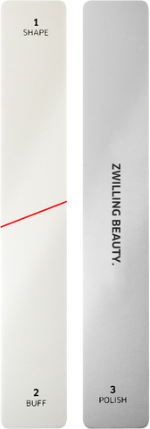 ZWILLING Premium Polierfeile mit drei unterschiedlich feinen Seiten zum Formen, Glätten und Polieren.