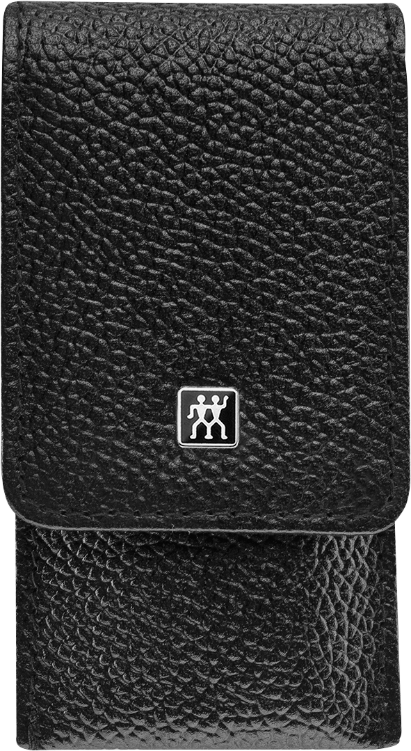 Maniküre Pediküre Set 3tlg. mit Kompakt-Nagelknipser, Leder, schwarz