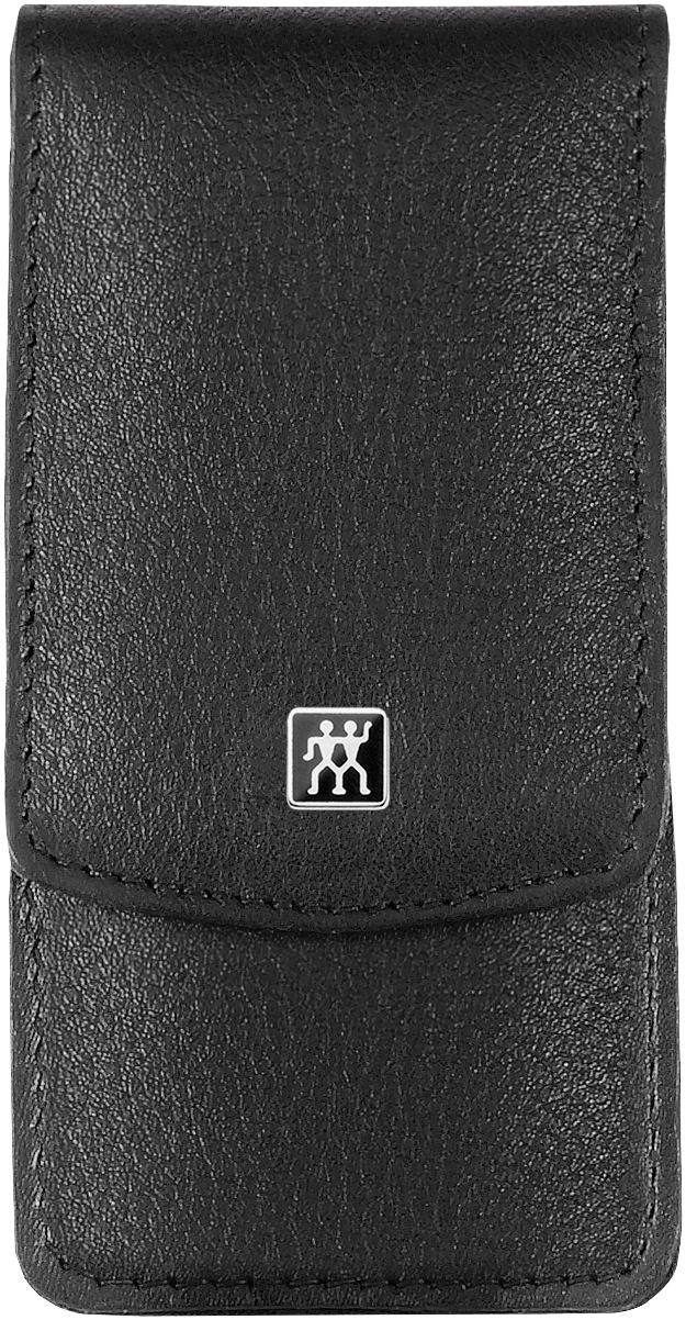 Frontalansicht eines ZWILLING Classic Sets 3tlg. in schwarz mit essentiellen Pflegeinstrumenten aus rostfreiem Edelstahl.