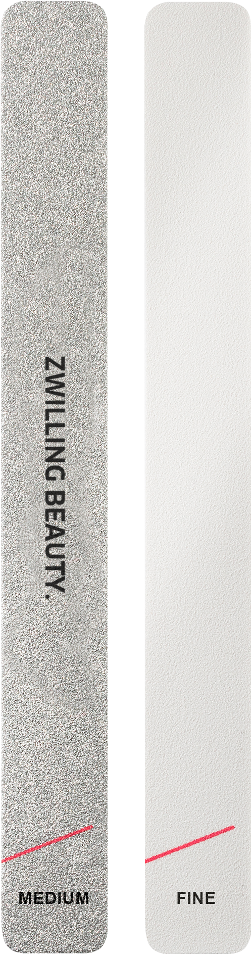 ZWILLING Premium Sandblatt-Nagelfeilen mit grob- und feinkörnigen Feilenflächen zum Kürzen und Formen.