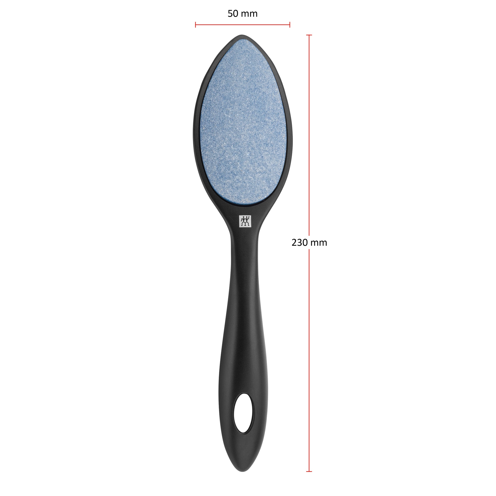 Größenangaben eines ZWILLING Premium Keramik-Hornhautentferners. Gesamtlänge beträgt 230mm.