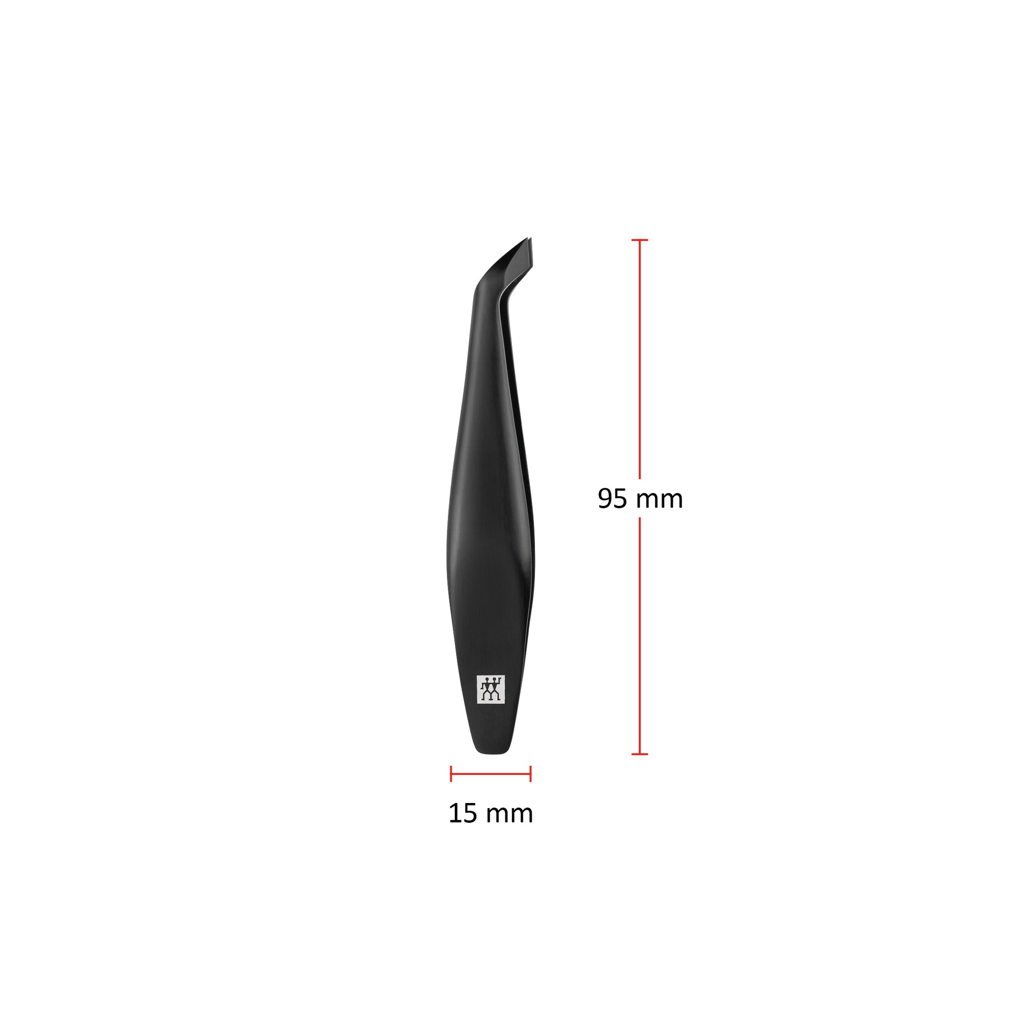Größenangaben eines ZWILLING Premium Nagelhautschiebers. Gesamtlänge beträgt 95mm.