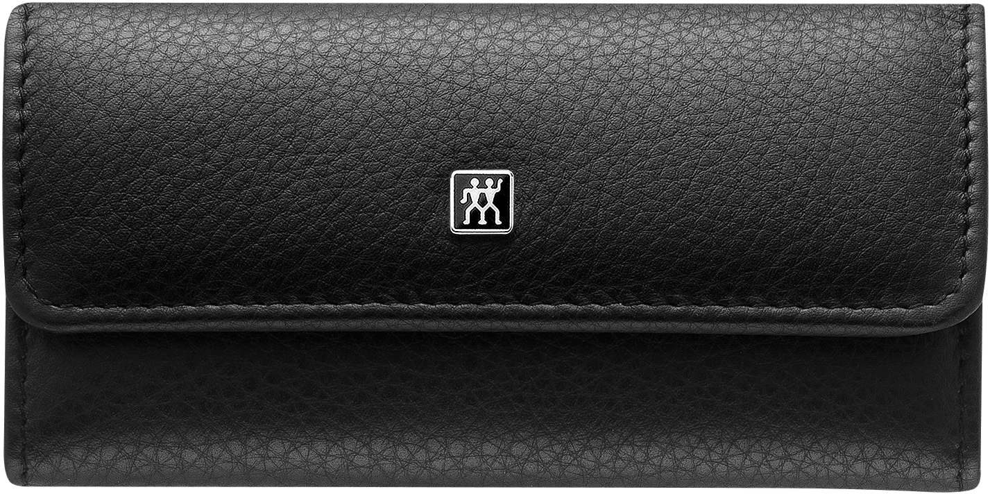 Frontalansicht eines ZWILLING Premium Sets 4tlg. in schwarz mit essentiellen Pflegeinstrumenten aus rostfreiem Edelstahl.