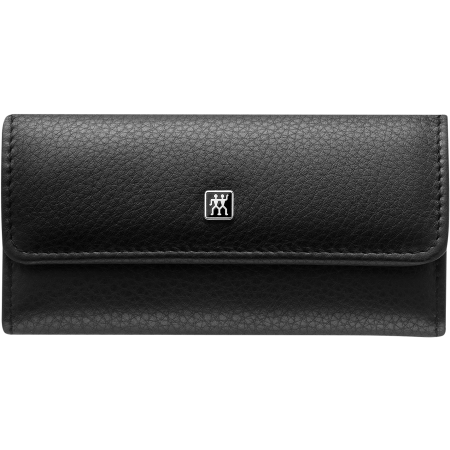 Frontalansicht eines ZWILLING Premium Sets 4tlg. in schwarz mit essentiellen Pflegeinstrumenten aus rostfreiem Edelstahl.