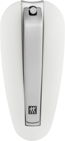 ZWILLING Premium Nagelknipser aus rostfreiem Edelstahl mit gebogener Schneide und ergonomisch geformten Nagelfang.