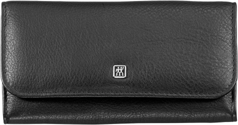 Frontalansicht eines ZWILLING Classic Sets 5tlg. in schwarz mit den meistgenutzten Pflegeinstrumenten aus rostfreiem Edelstahl.
