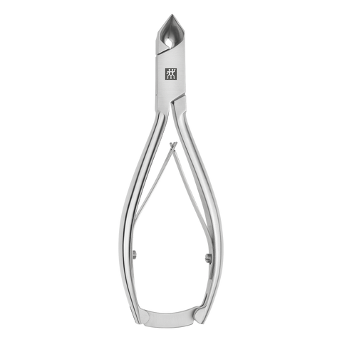 Geschlossene ZWILLING Premium Nagelzange mit Kopfschneider aus rostfreiem Edelstahl, mattiert mit besonders scharfen Schneiden.