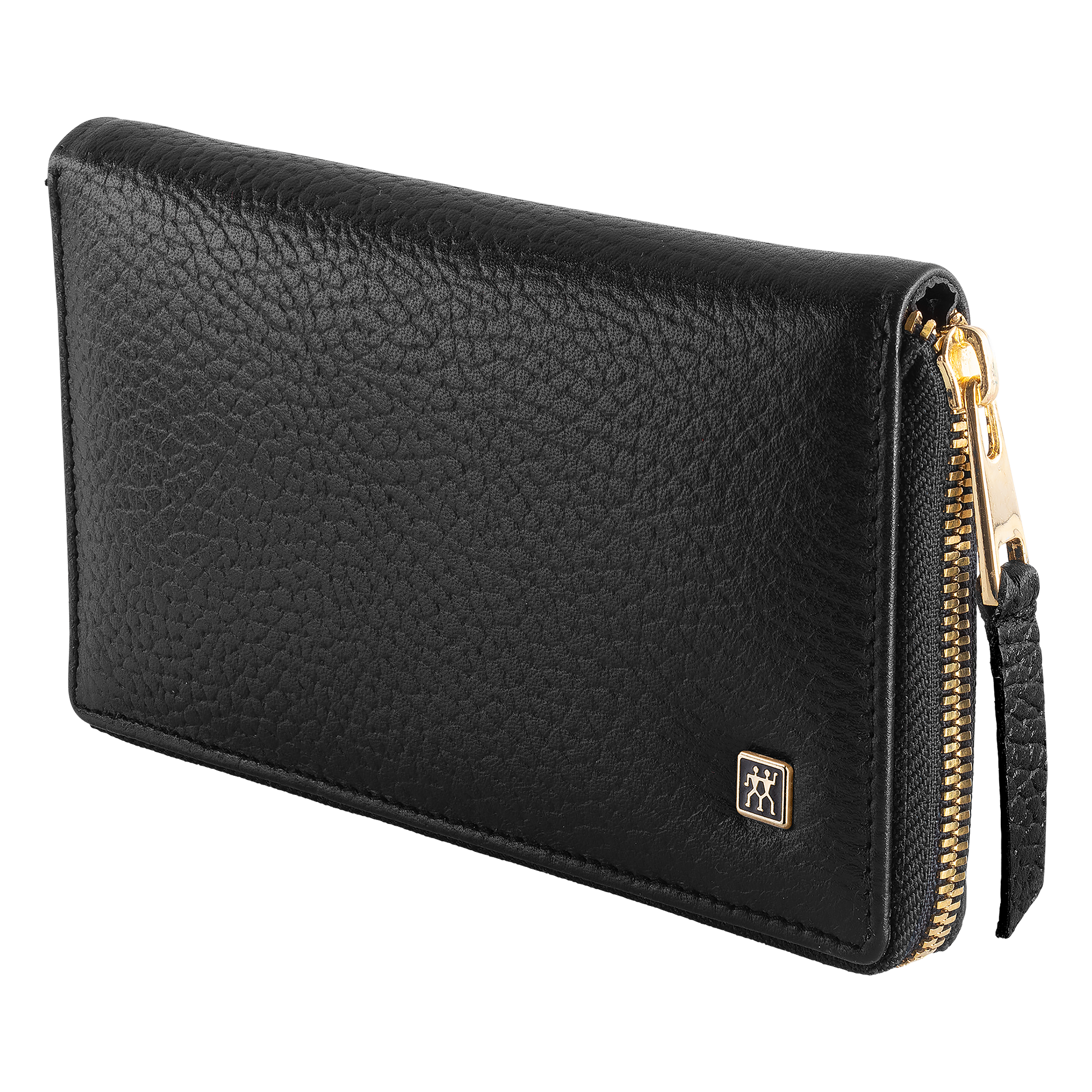 Frontalansicht eines ZWILLING Premium Sets 5tlg. in schwarz mit den meistgenutzten Pflegeinstrumenten in gold.