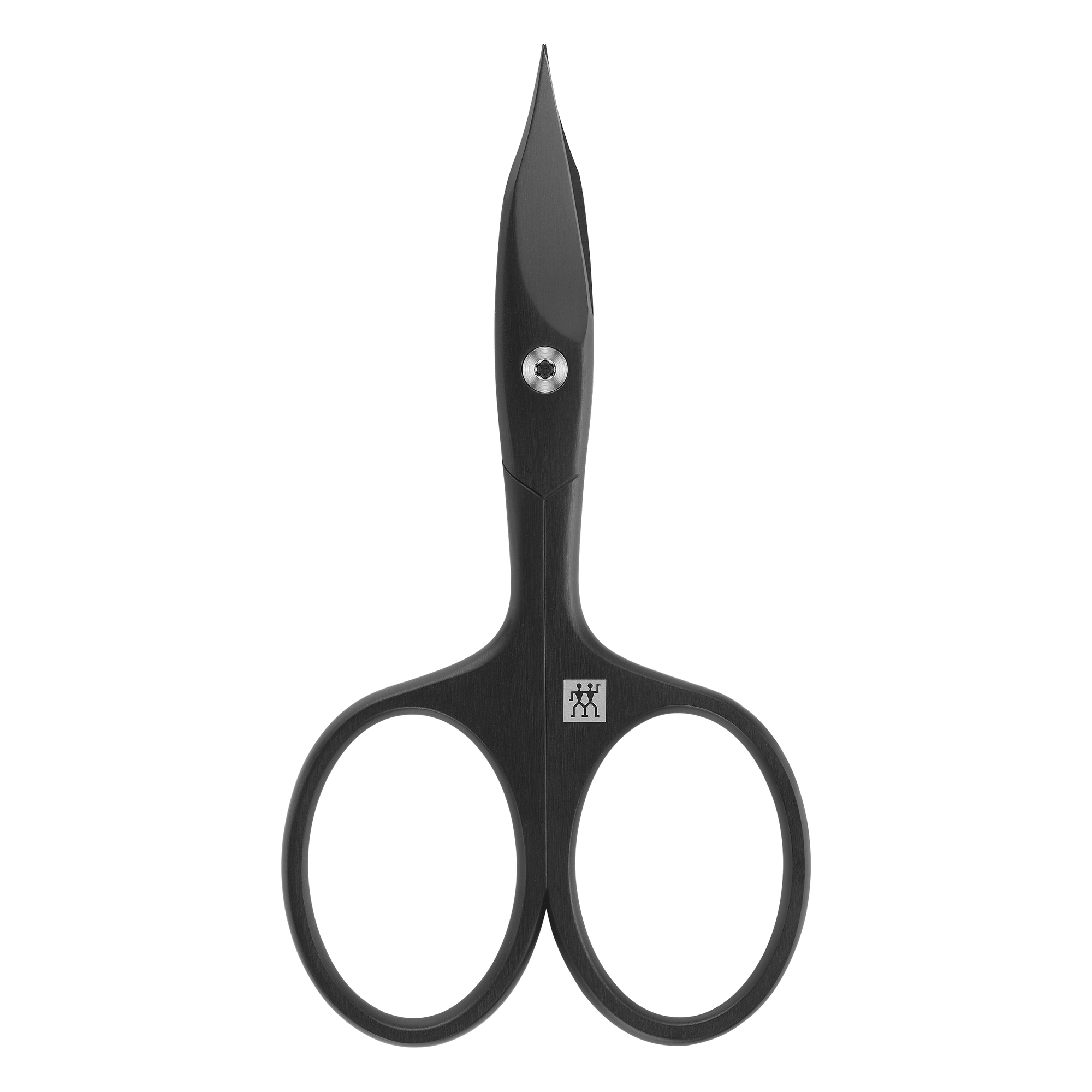 ZWILLING Premium Nagel- und Nagelhautschere in Schwarz mit gebogener Schneide und feiner Spitze für präzisen Schnitt.