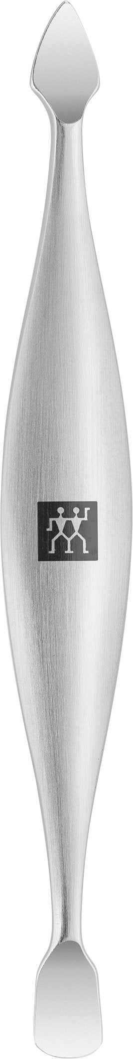 ZWILLING Premium Nagelhautschieber und -reiniger aus rostfreiem Edelstahl mit zwei unterschiedlichen Spitzen.
