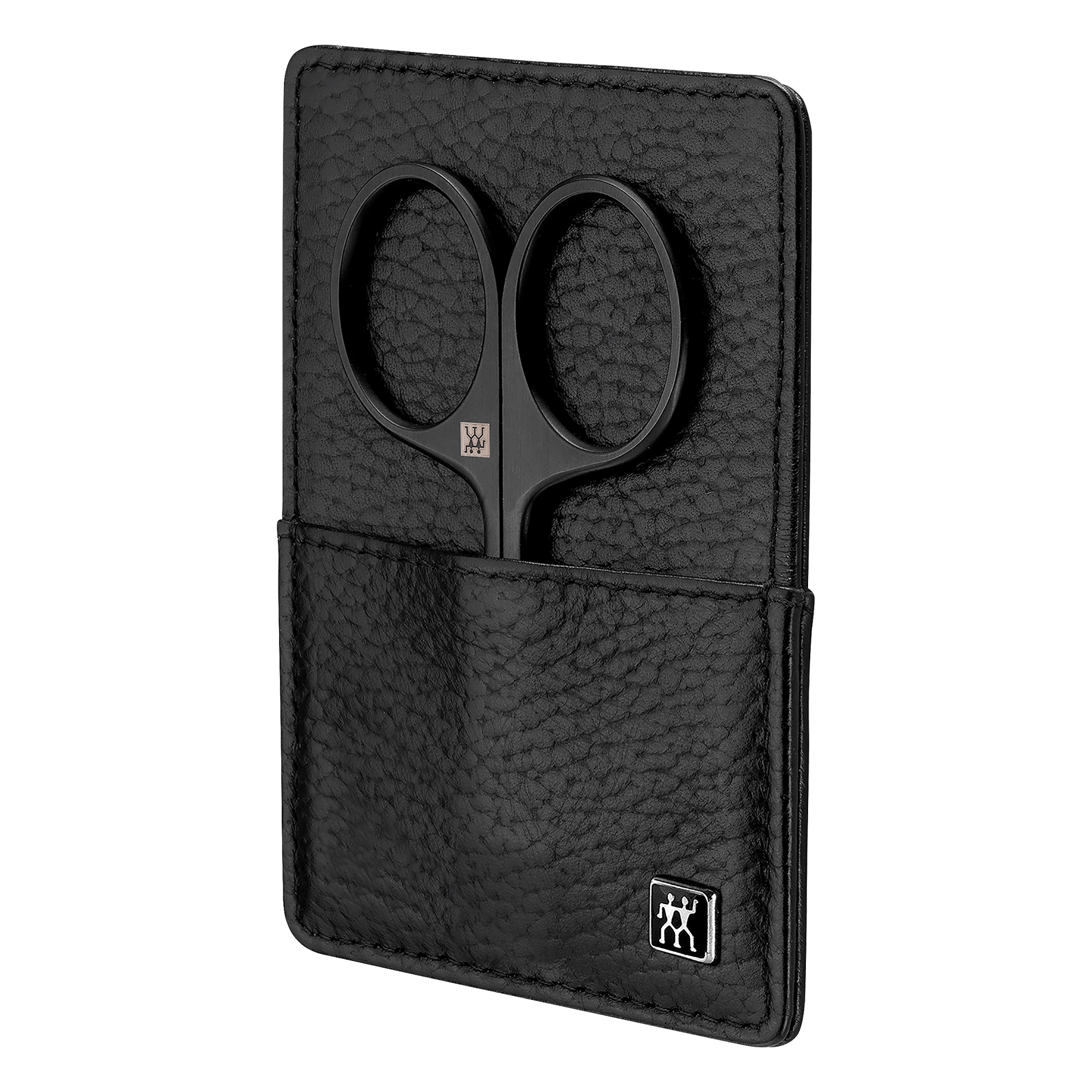 Maniküre Pediküre Set 3tlg. mit Nagelschere, Leder, schwarz