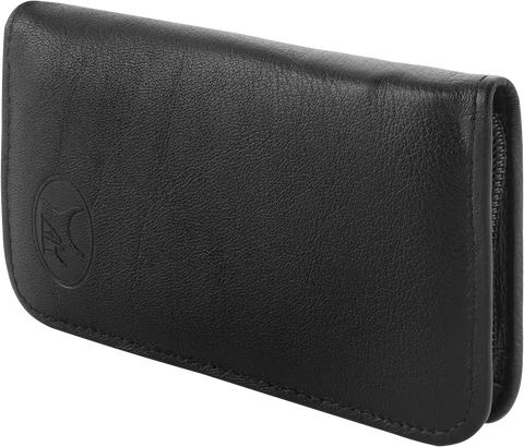 Frontalansicht eines ZWILLING Premium Sets 5tlg. in schwarz mit den meistgenutzten Pflegeinstrumenten aus rostfreiem Edelstahl.