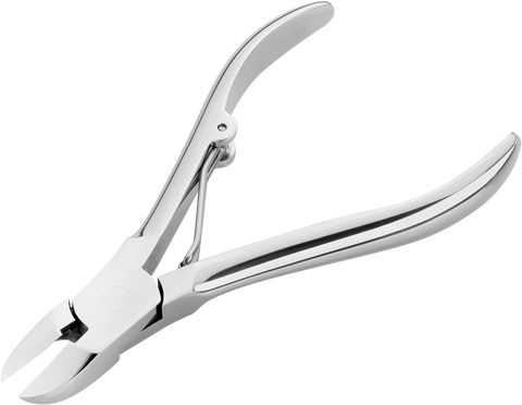 Queransicht einer ZWILLING Classic Nagelzange aus rostfreiem Edelstahl mit besonders scharfen Schneiden.