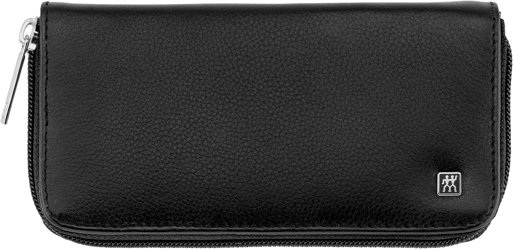 Frontalansicht eines ZWILLING Premium Sets 6tlg. in schwarz mit den meistgenutzten Pflegeinstrumenten aus rostfreiem Edelstahl.