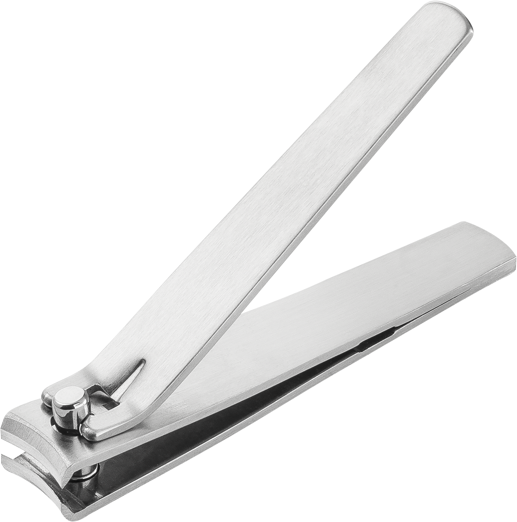 Queransicht eines ZWILLING Premium Nagelknipsers aus rostfreiem Edelstahl mit gebogener Schneide.