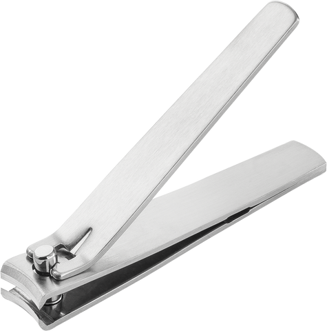 Queransicht eines ZWILLING Premium Nagelknipsers aus rostfreiem Edelstahl mit gebogener Schneide.