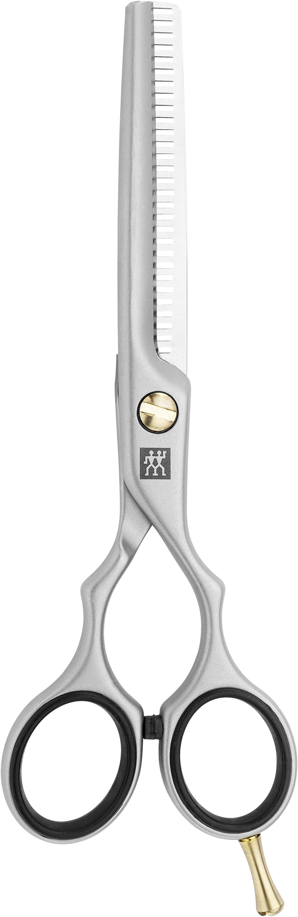 ZWILLING Premium Effilierschere aus rostfreiem Edelstahl mit hochwertiger Verzahnung für einfaches Ausdünnen.
