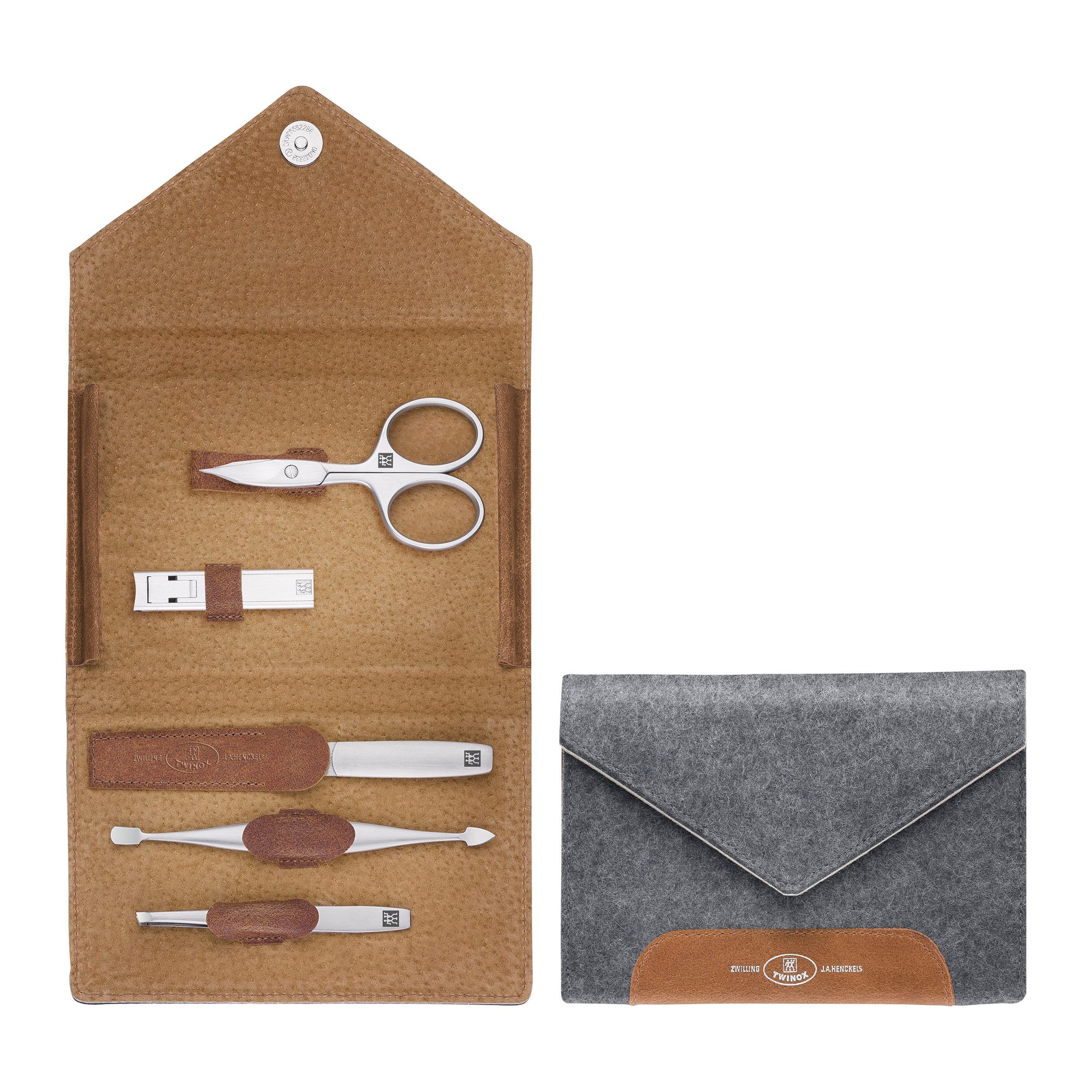 Filz-Etui, grau, 5-tlg.