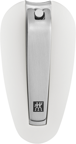 ZWILLING Premium Nagelknipser aus rostfreiem Edelstahl mit gebogener Schneide und ergonomisch geformten Nagelfang.