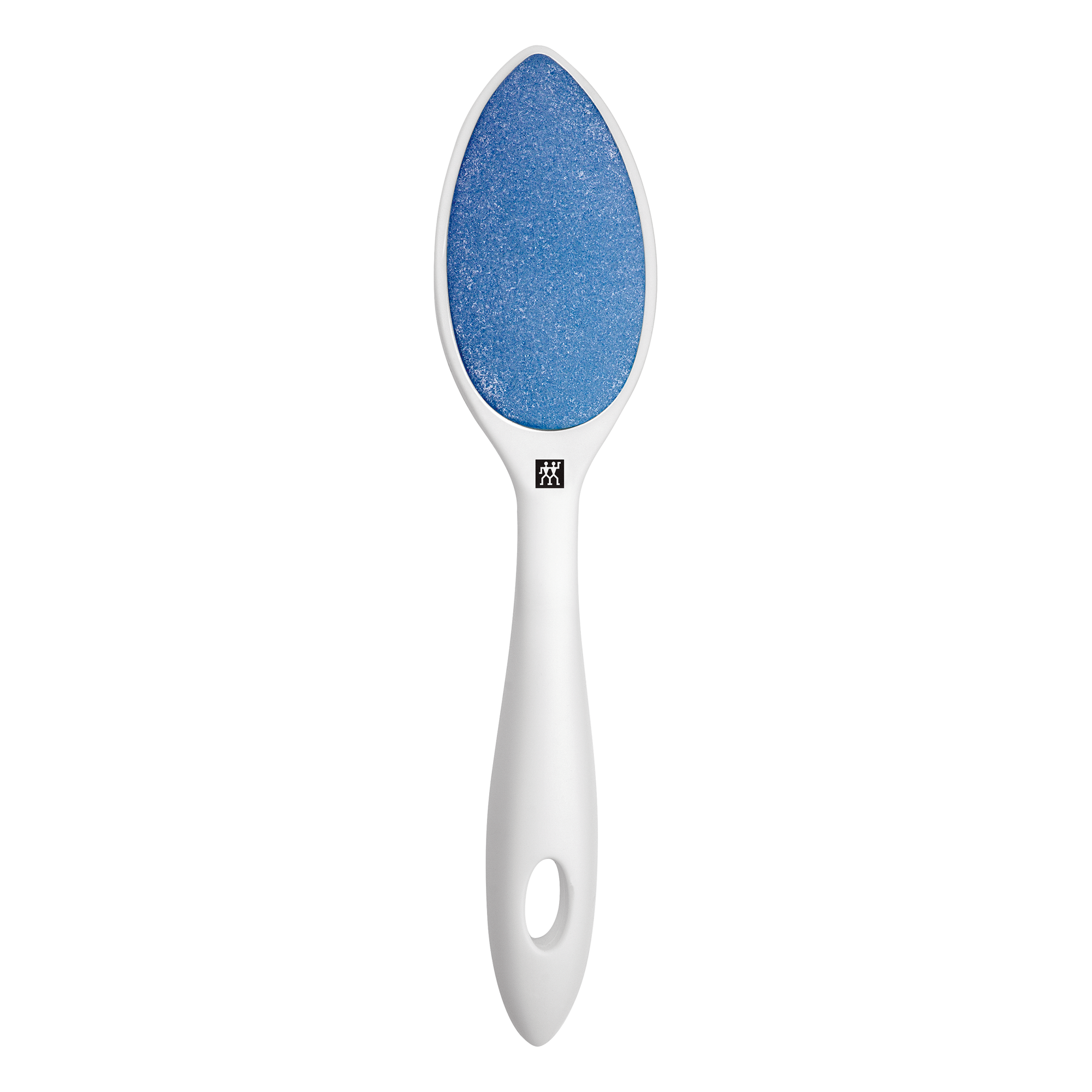 ZWILLING Premium Keramik-Hortnhautentferner in Weiß mit grober und feiner Seite für die schonende Fußpflege.