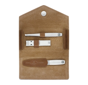 Filz-Etui, grau, 3-tlg.