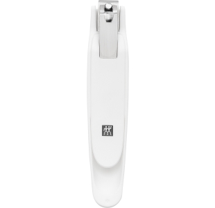 ZWILLING Premium Fußnagelknipser in weiß mit scharfer, gerader Schneide und ergonomisch geformten Nagelfang.